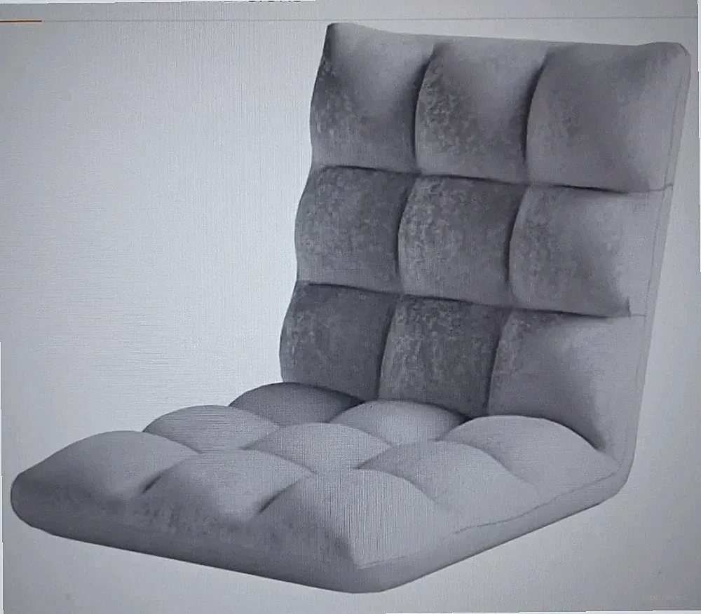 Chic Home Recliner Floor Chair Gray Rocker Memory Foam Armless Gaming Child Play