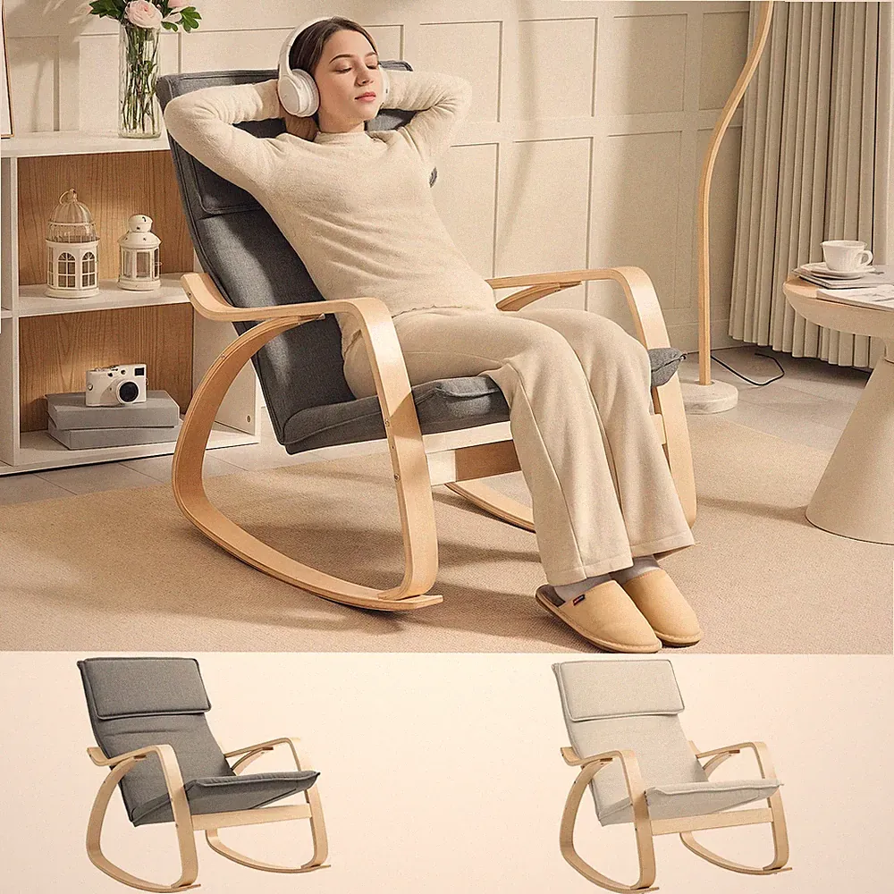 Comfortable Relax Rocking Chair, Lounge Chair Recliner with Headrest