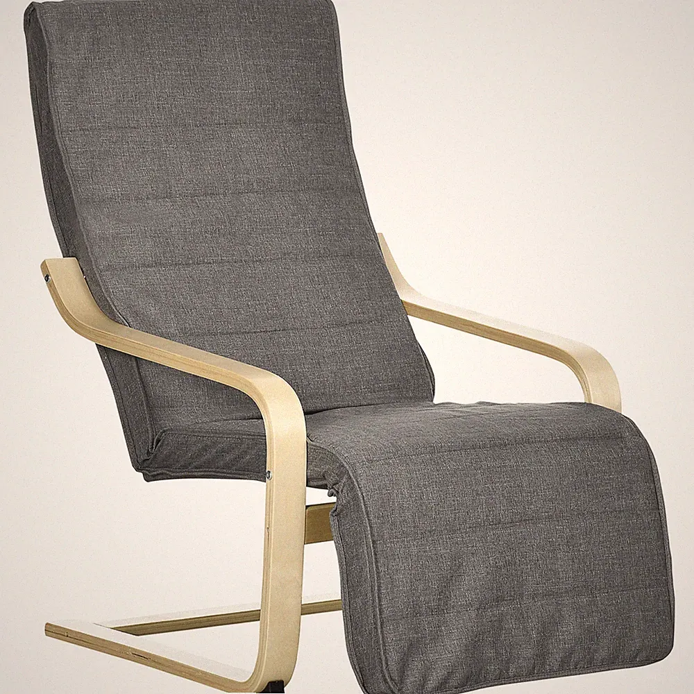 HOMCOM Lounge Chair Recliner Adjustable Footrest Home Dark Grey