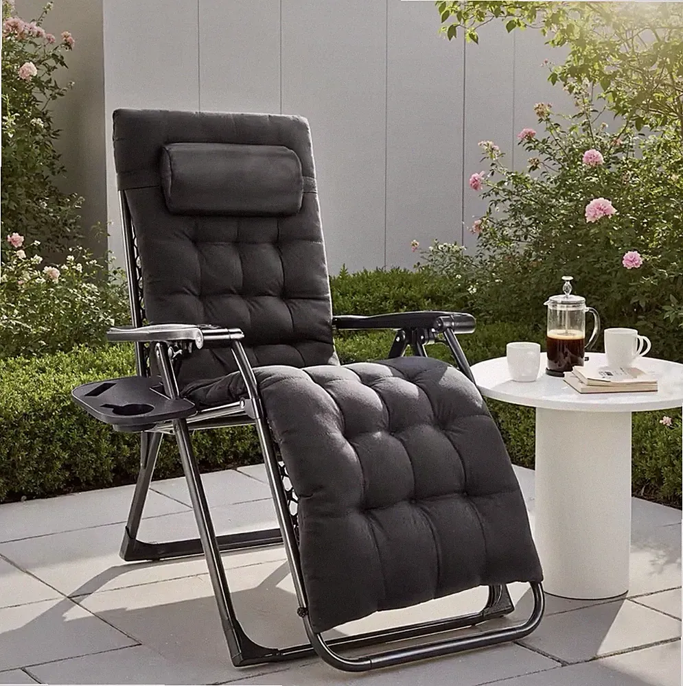 JHK Zero Gravity Chairs Set of 2 Recliner Folding Portable Outdoor Patio Garden