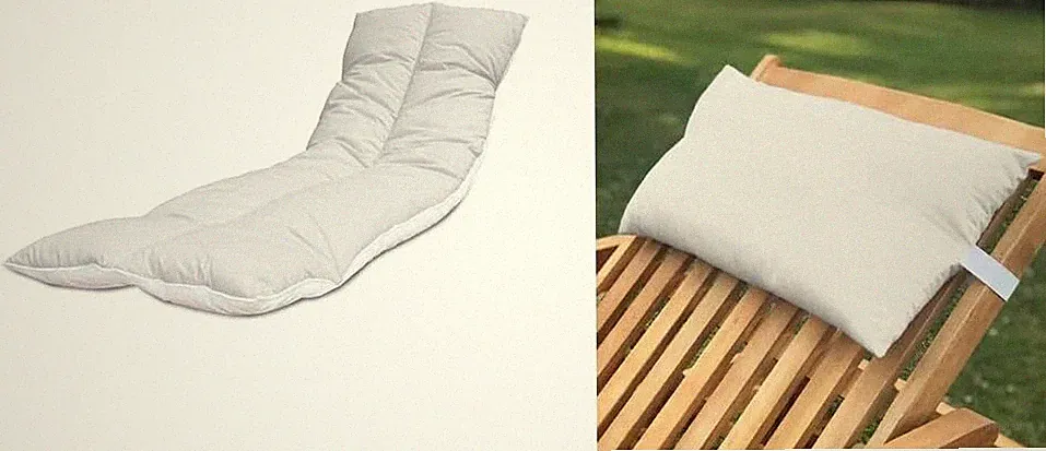 Sun Lounger Cotton Cushion Folding Recliner Topper Garden Outdoor Decoration Set